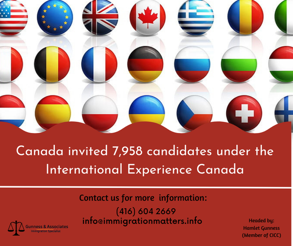 Canada invited 7,958 candidates under the International Experience Canada