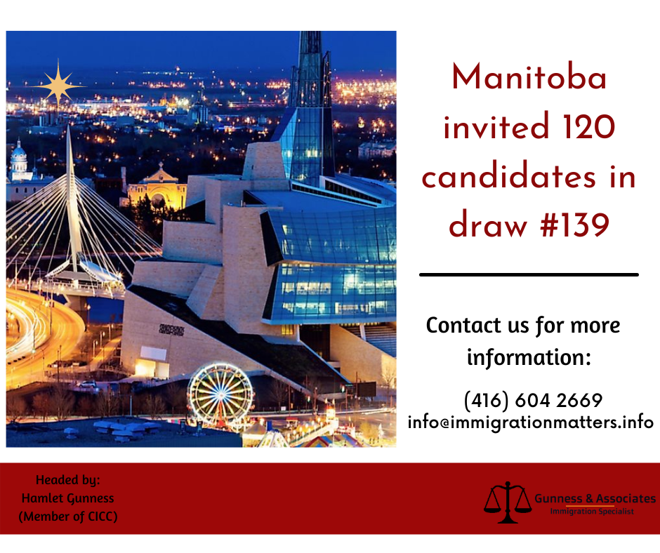 Manitoba invited 120 candidates in draw #139