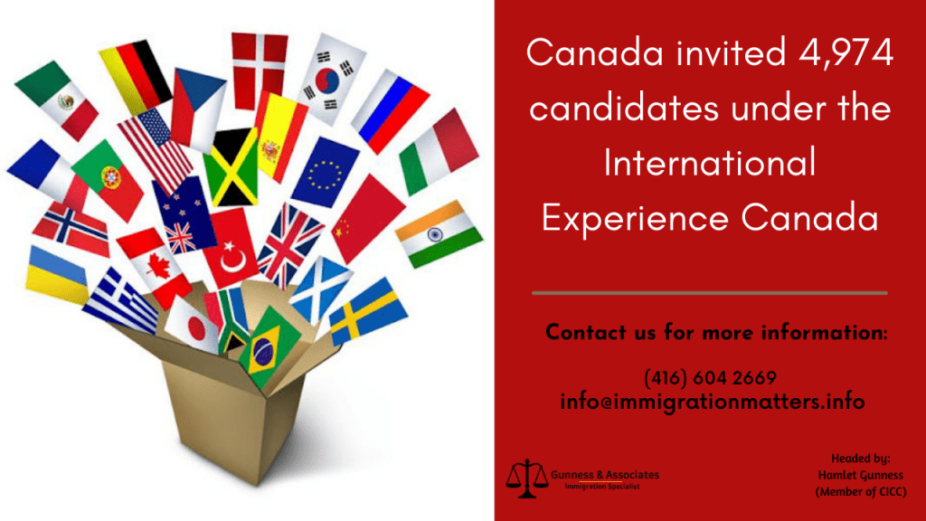 Canada invited 4,974 candidates under the International Experience Canada