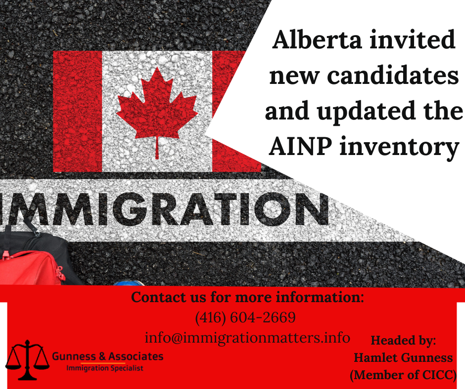 Alberta invited new candidates and updated the AINP inventor