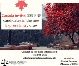 Canada invited 589 PNP Candidates in the New Express Entry Draw