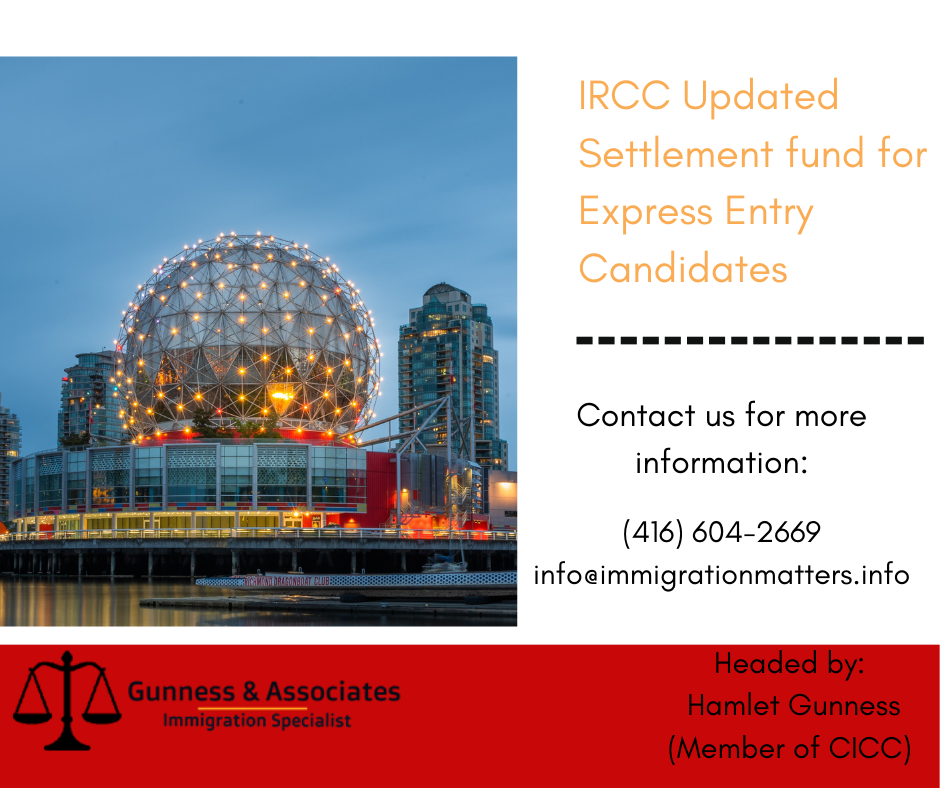 IRCC Updated minimum settlement fund numbers for Express Entry candidates
