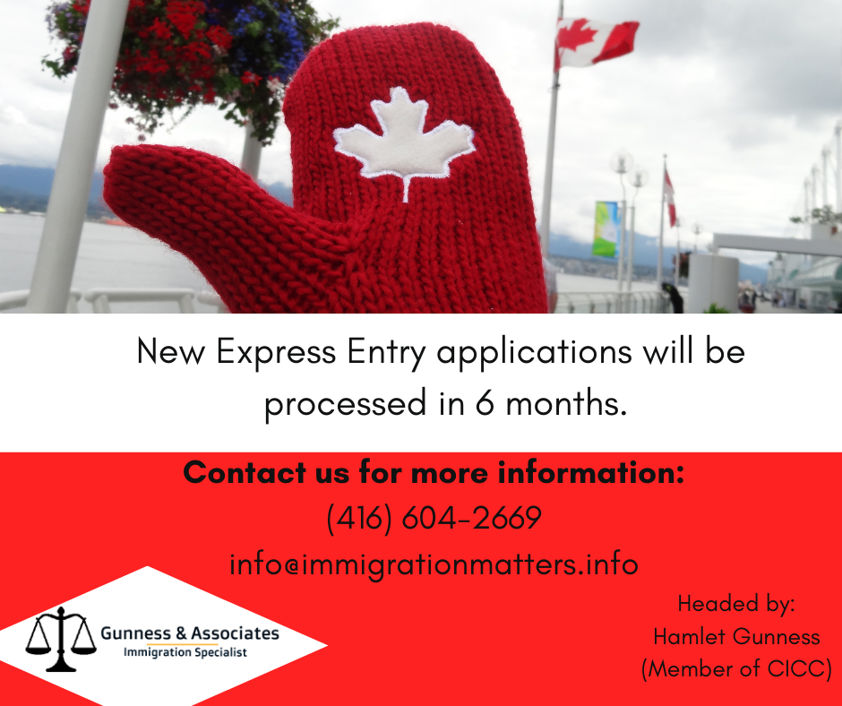 New Express Entry Applications will be processed in 6 Months