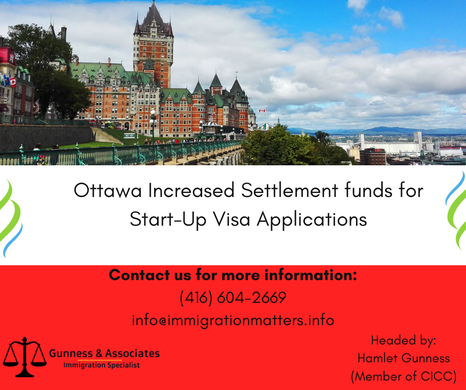 Ottawa Increased Settlement funds for Start-Up Visa Applications