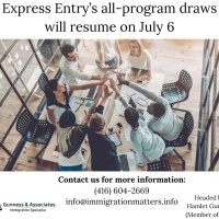 Express Entry’s all-program draws will resume on July 6