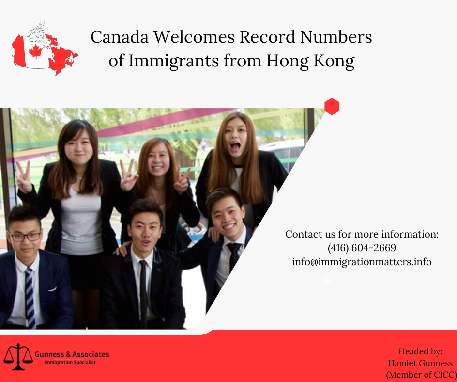 Canada Welcomes Record Numbers of Immigrants from Hong Kong