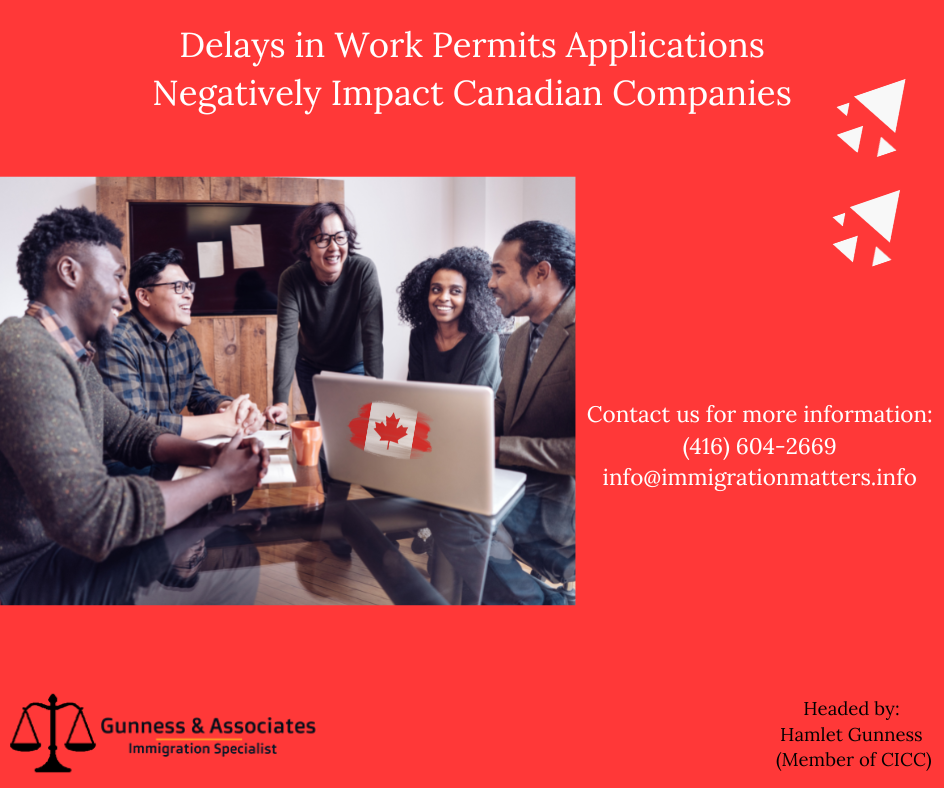 Delays in Work Permits Applications Negatively Impact Canadian Companies according to a survey conducted by the Canadian Employee Relocation Council (CERC), a non-profit organization, delays in work permits at IRCC are causing severe damage to Canadian companies. The CERC survey states that Canadian employers will require immediate access to international talent to restore the Canadian economy after the pandemic.The survey also highlights that as vaccination rates rise and serious COVID-19 infections go down, mobility and travel will increase, as well as Canada's capacity to manage the growing numbers of travel visa applications.Join our newsletter and get up-to-date immigration news Click here.Overview of the CERCThe CERC means Canadian Employee Relocation Council which is a not-for-profit organization dedicated to removing barriers that restrict mobility and deployment of human capital, which are vitally important to Canada’s future improvement. It was established in 1982, the Council represents the interests of its members on workforce mobility matters. Many of the Council’s members have been listed in Canada’s Financial Post Top 500.Who are the Participating Organizations?BNP Paribas, Air Canada, ABB Inc. Aecon, Apotex Inc. Aritzia, Bank of Canada, Canadian Tire Corporation, Carleton University, Cenovus Energy Inc, CGI, CPP Investments, Hatch Ltd.IBM Canada, J.D. Irving, LimitedKiewit Corporation, Ledcor, McGill University, Memorial University, Ontario Teachers' Pension Plan, PCL Construction, Queen's University, Ryerson University, Saputo Inc, Simon Fraser University, The University of British Columbia, University of Guelph, University of Lethbridge, University of Saskatchewan, University of Victoria, Western University, WestJet, York U.Of those participating employers, ninety-seven percent hire international talent via temporary residence stream and just over 53% access economic immigration.Get a free AssessmentWhich program has currently been used, or has been used in the past?
ICT	50%
CUSMA (formerly NAFTA) Professional	98%
LMIA (ordinary)	66%
Provincial Nominee Programs	62%
Express Entry	51%
Short‐term (15 or 30 days) work permit exemption	48%
LMIA Global Talent Stream	38%
Other 	38%
What skills do you access through these programs?
Management / Executives
Skilled Workers
Project Managers
Professors / Lecturers
Engineers
Researchers
IT / Software Technicians
Financial Analysts / Economists
Healthcare Related ‐ Medical / Technical staff
Marketing ProfessionalsWhile the survey was conducted (June- July 2022) the overall backlog of applicants in the system ballooned from 2.4 m to 2.7m – a 12% increase. At the same time, the backlog for temporary foreign workers grew by 21%, from 408,733 to 493,746 applicants. To know more details about Delays in Work Permits Applications, you can contact one of our immigration specialists at Gunness & Associates.Tel: (416) 604-2669Email: info@immigrationmatters.infoAll rights reserved ©2022 Gunness & Associates