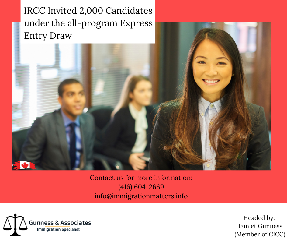 IRCC Invited 2,000 Candidates Under Express Entry Draw on August 3, 2022, IRCC Invited 2,000 Candidates to Apply (ITA)s. In this round of invitations Under Express Entry Draw, no program has been specified this means that candidates from the Federal Skilled Worker Class (FSWP), Canadian Experience Class (CEC), and Federal Skilled Trades (FSTP) were eligible to receive invitations. In round #228, the cut-off score was 533 points, 9 points fewer compared to the previous draw. 
The tie-breaking rule for this round was January 6, 2022, at 14:29:50 UTC. As of August 2, 2022, there are 238,924 profiles registered in the Express Entry pool, 708 fewer compared to the previous update. In 2022, Canada issued 16,038 ITAs through the Express Entry draw.