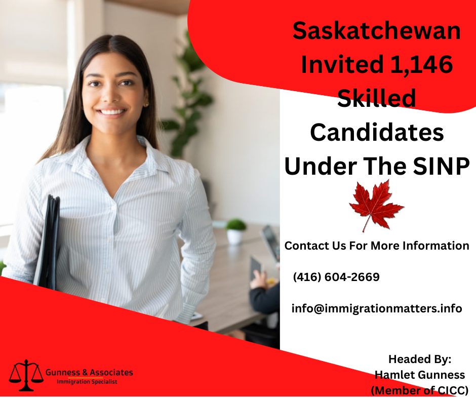 Saskatchewan invited 1,146 skilled candidates under the SINP