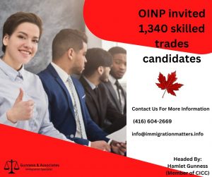 OINP invited 1340 Skilled Trades Candidates