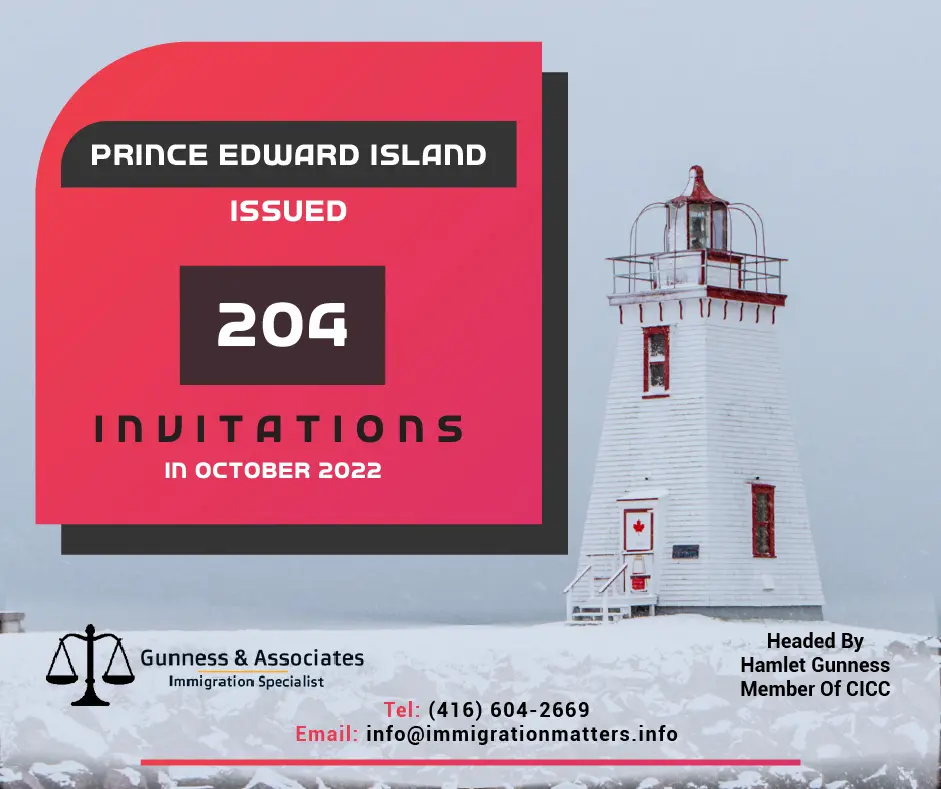 Prince Edward Island issued 204 invitations in October 2022