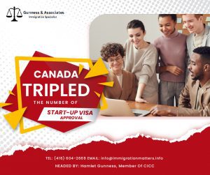 Canada tripled the number of start-up visa approvals.