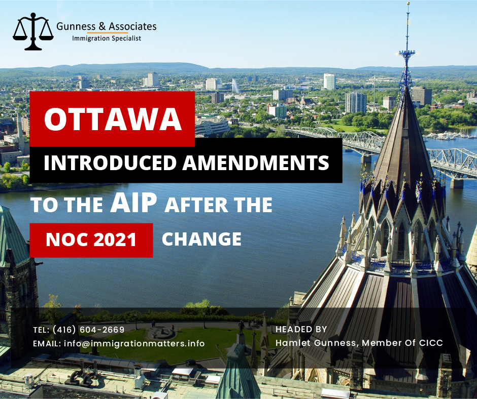 Ottawa introduced amendments to the AIP after the NOC 2021 change