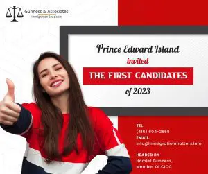 Prince Edward Island invited the first candidates of 2023 under PEI PNP