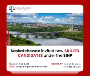 Saskatchewan invited new skilled candidates under the SINP on February 16, 2023, Saskatchewan conducted new rounds of invitations in the Saskatchewan Immigrant Nominee Program (SINP). In the Express Entry category, Saskatchewan issued 177 ITAs. Another 243 invitations were issued to the Occupations In-Demand category candidates. The lowest score in both categories was 84 points. In addition, the SINP also invited one Ukrainian candidate with a minimum score of 65. All invited candidates had Educational Credential Assessments. In this draw, Saskatchewan invited 421 candidates under 104 different NOCs.Details of new skilled candidates draw under the SINP On February 16, 2023, the Saskatchewan PNP draw issued 421 invitations. The table below contains the information:DateCategoryLowest Score Total candidates invitedConsiderationsFebruary 16, 2023Express Entry84177Invited Candidates had ECA Assessments.February 16, 2023Occupations in Demand84243Invited Candidates had EducationalCredential Assessments.February 16, 2023N/A651Invitations issued to Ukrainian residents due to the current conflictTotal Invitations421Invited occupations in the latest SINP draw Not all NOC occupations were invited during this Saskatchewan PNP invitation round. The NOC occupation codes that were selected for the EOI on February 16th, 2023 are listed below:00012, 00013, 00015, 10010, 10011, 10012, 10021, 10022, 10029, 10030, 11101, 11102, 11109, 11200, 11201, 11202, 12010, 12011, 12013, 12101, 12102, 12103, 12111, 12112, 12200, 13100, 13110, 13111, 13112, 20010, 20011, 20012, 21101, 21110, 21112, 21120, 21200, 21203, 21210, 21211, 21220, 21221, 21222, 21223, 21231,21232, 21233, 21234, 21300, 21301, 21310, 21311, 21322, 22101, 22212, 22220, 22221, 22222, 22231, 22232, 22233, 22300, 22303, 22310, 31200, 31201, 32120, 32129, 33103, 40030, 41200, 41210, 41300, 41400, 41401, 41402, 41403, 41404, 41405, 41409, 42202, 43100, 60010, 60020, 62029, 62100, 62200, 63102, 63200, 63202, 70010, 70012, 70020, 72011, 72402, 72410, 73101, 80020, 80021, 82030, 90010, 92012, 92100, 93101Saskatchewan Occupations In-Demand category Those with training and employment experience in in-demand occupations are eligible for the Occupations In-Demand (OID) and Express Entry (EE) programs. The following National Occupational Classification (NOC) TEER levels must be met for eligible occupations:TEER 0: Management occupations
TEER 1: Occupations that usually require a university degree
TEER 2: Occupations that usually require a college diploma, apprenticeship training of two or more years, or supervisory experience
TEER 3: Occupations that usually require a college diploma, apprenticeship training of fewer than two years, or more than six months of on-the-job trainingWant to know more details about “Saskatchewan invited new skilled candidates under the SINP'' you can contact one of our immigration specialists at  Gunness & Associates.Tel: (416) 604-2669 Email: info@immigrationmatters.infoGunness & Associates has helped thousands of people successfully immigrate to Canada with their families. Our skilled and experienced immigration experts have the expertise to accurately examine your case and advise you on the best method of proceeding to best serve your needs.For honest and straightforward advice, contact the expertsat Gunness & Associates.Get a free Assessment Join our newsletter and get up-to-date immigration news Click hereAll rights reserved ©2022 Gunness & Associate