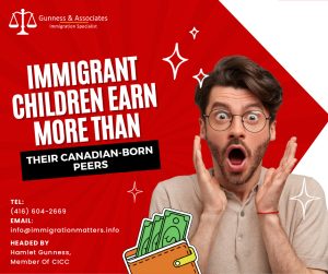 According to the Economic Outcomes of Tax-filing Immigrants Admitted as Children Compared to Canadian Taxpayers by Age at Taxation in 2020 report, immigrants who have entered Canada as young children experience more significant monetary benefits than their native counterparts when reaching 30 years old. Evidence suggests that the gap in income between immigrants and other Canadians is primarily due to their higher education attainment. Immigrant families are more likely to prioritize academic success for their children, resulting in greater numbers of graduates holding advanced degrees. This increased educational attainment leads to higher wages and better job opportunities for the immigrant population.Education potential of Immigrant ChildrenThe difference in income between immigrants and other Canadians can be attributed to their higher level of education. Families of immigrants motivate their children to continue their education and earn advanced degrees more frequently.At every age, significantly more immigrant taxpayers reported post-secondary tuition fees than did the average Canadian.By the time they hit 30+ years of age – at which point most university students are in post-graduate programs – more than a third of immigrant taxpayers, 33.7 percent, reported post-secondary tuition fees on their income tax reports compared to barely over a quarter, 27.2 percent, of all Canadians.Immigrant children earning potential The survey also indicates that immigrant children have a higher earning potential than their Canadian-born counterparts since more immigrant children are completing post-secondary education.The median income for 25-year-olds in Canada as a whole was $29,710, whereas the median income for 25-year-olds who moved to Canada as children were $30,300. By the age of 30, the pay gap between immigrants and the general population had grown to almost 13%, with persons who had immigrated as children receiving a median income of $47,400 compared to the general population's $41,810 income.Want to know more details about “Immigrant children earn more than their Canadian-born peers'' you can contact one of our immigration specialists at  Gunness & Associates.Tel: (416) 604-2669 Email: info@immigrationmatters.infoGunness & Associates has helped thousands of people successfully immigrate to Canada with their families. Our skilled and experienced immigration experts have the expertise to accurately examine your case and advise you on the best method of proceeding to best serve your needs.For honest and straightforward advice, contact the expertsat Gunness & Associates.Get a free Assessment Join our newsletter and get up-to-date immigration news Click hereAll rights reserved ©2022 Gunness & Associate