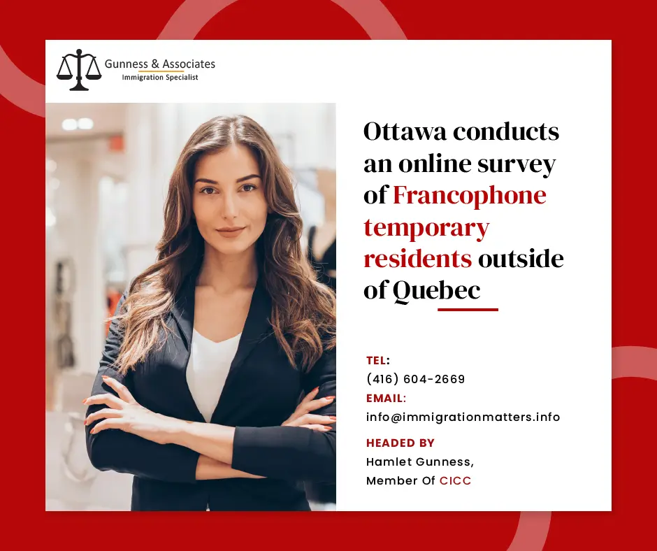 Ottawa online survey of Francophone temporary residents outside of Quebec