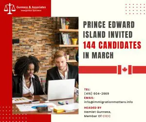 On March 16, 2023, Prince Edward Island conducted a PEI PNP new invitation round. In the fourth round of this year, the province issued 138 invitations to apply to skilled workers in the Labour Impact and Express Entry streams. PEI also invited six candidates to the Business Work Permit Entrepreneurs stream. The lowest score for business candidates was 52 points, 18 points fewer than in the February draw. PEI PNP new invitation round detailsOn March 16, 2023, Prince Edward Island invited 144 Candidates to PEI PNP new invitation round, details for category, Invitations, and minimum score can be found in the table belowDateStreamInvitationsMinimum ScoreMarch 16, 2023Labour Impact/Express Entry138N/AMarch 16, 2023Business Impact652This year, PEI invited 641 candidates. According to the schedule, the next PEI PNP draw will occur on March 30, 2023.The Prince Edward Island PNP has invited candidates for business work permits and entrepreneurs 116 times over the last year while inviting candidates for labor and express entry 1,982 times.PEI PNP: How to maximize nomination chances?In the interest of supporting the province's growth in the economy, the Prince Edward Island Provincial Nominee Program (PEI PNP) aims to bring in skilled workers, entrepreneurs, and investors. If you're interested in maximizing your chances of being recommended for the PEI PNP you have to be careful with some factors such as:Research the requirements, before submitting an application, and be sure you are aware of the criteria for the PEI PNP. In your application, include as much accurate and detailed information as you can. Make sure to mention any ties you may have to PEI in your application, such as previous employment, study, or residence there. The aim of the PEI PNP is to attract people who are committed to migrating to and working in the province. Demonstrate your knowledge of the province and the factors for your wish to live there in your application. And as well, consider working with an immigration consultant who has expertise in the PEI PNP when you require professional assistance. They can give guidance on the application procedure and aid in the creation of a compelling case for your nomination.Want to know more details about “Prince Edward Island invited 144 candidates in PEI PNP new invitation round” you can contact one of our immigration specialists at  Gunness & Associates.Tel: (416) 604-2669 Email: info@immigrationmatters.infoGunness & Associates has helped thousands of people successfully immigrate to Canada with their families. Our skilled and experienced immigration experts have the expertise to accurately examine your case and advise you on the best method of proceeding to best serve your needs.For honest and straightforward advice, contact the expertsat Gunness & Associates.Get a free Assessment Join our newsletter and get up-to-date immigration news Click hereAll rights reserved ©2022 Gunness & Associate