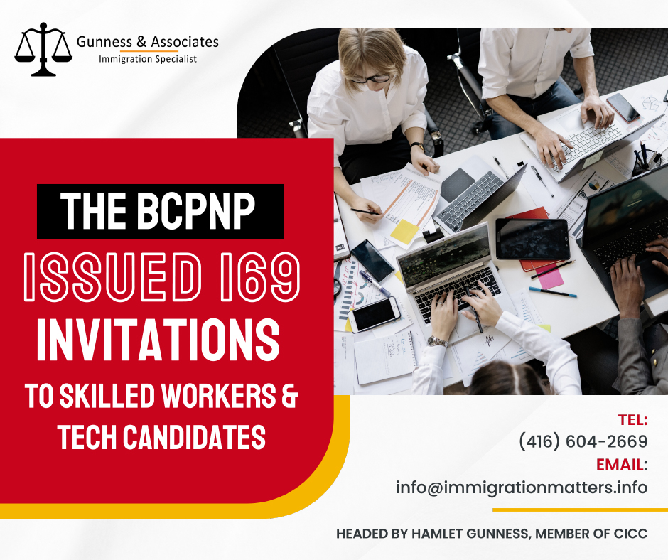 On February 28, 2023, British Columbia issued new invitations in the Skilled Workers International Graduate categories of the British Columbia Provincial Nominee Program (BCPNP). In the Tech-targeted draw, BC issued 145 invitations with a minimum score of 83 points.  In the Childcare-targeted draw for early childhood educators (NOC 42202), the province invited 18 candidates who scored 60 points. In the Healthcare-targeted draw, the province issued six invitations. In this draw, the province invited up to 169 candidates.  Including this draw, in 2023, British Columbia issued 2,031 invitations. Details of the BC PNP draw for Skilled workers and Tech Candidates  British Columbia allows 169 skilled workers February 28, 2023, the chance to apply for permanent residence in Canada. The following are the draw's specifics, including the number of invitations and the minimum score required in each category: Number of Invitations Stream Minimum Score Description 145 Skilled Worker, International Graduate (includes EEBC option) 83 Targeted draw: Tech 18 Skilled Worker, International Graduate (includes EEBC option) 60 Targeted draw: Childcare: Early childhood educators and assistants (NOC 42202) 6 Skilled Worker, International Graduate (includes EEBC option) 60 Targeted draw: Healthcare Total Invitations: 169 BC PNP Draw: Tech Occupations  10030 Telecommunication carriers managers 20012 Computer and information systems managers 21100 Physicists and astronomers 21210 Mathematicians, statisticians, and actuaries 21211 Data scientists 21220 Cybersecurity specialists 21221 Business systems specialists 21222 Information systems specialists 21223 Database analysts and data administrators 21230 Computer systems developers and programmers 21231 Software engineers and designers 21232 Software developers and programmers 21233 Web designers 21234 Web developers and programmers 21300 Civil engineers 21301 Mechanical engineers 21310 Electrical and electronics engineers 21311 Computer engineers (except software engineers and designers) 21320 Chemical engineers 21399 Other professional engineers 22110 Biological technologists and technicians 22220 Computer network and web technicians 22221 User support technicians 22222 Information systems testing technicians 22310 Electrical and electronics engineering technologists and technicians 50011 Managers – publishing, motion pictures, broadcasting, and performing arts 22312 Industrial instrument technicians and mechanics 51111 Authors and writers (except technical) 51112 Technical writers 51120 Producers, directors, choreographers, and related occupations 52119 Other technical and coordinating occupations in motion pictures, broadcasting, and the performing arts 52112 Broadcast technicians 52113 Audio and video recording technicians 52120 Graphic designers and illustrators 53111 Motion pictures, broadcasting, photography, and performing arts assistants and operators BC PNP Draw: Healthcare occupations 30010 Managers in healthcare 31300 Nursing coordinators and supervisors 31301 Registered nurses and registered psychiatric nurses 31102 General practitioners and family physicians 31110 Dentists 31201 Chiropractors 31120 Pharmacists 31121 Dietitians and nutritionists 31112 Audiologists and speech-language pathologists 31203 Occupational therapists 32120 Medical laboratory technologists 32103 Respiratory therapists, clinical perfusionists, and cardiopulmonary technologists 32121 Medical radiation technologists 32122 Medical sonographers 32123 Cardiology technologists and electrophysiological diagnostic technologists 32110 Denturists 32111 Dental hygienists and dental therapists 32101 Licensed practical nurses 32102 Paramedical occupations 41300 Social workers 42201 Social and community service workers 31100 Specialists in clinical and laboratory medicine 31101 Specialists in surgery 31302 Nurse practitioners 31303 Physician assistants, midwives, and allied health professionals 32103 Respiratory therapists, clinical perfusionists, and cardiopulmonary technologists 31209 Other professional occupations in health diagnosing and treating 31202 Physiotherapists 31204 Kinesiologists and other professional occupations in therapy and assessment 32120 Medical laboratory technologists 32129 Other medical technologists and technicians 32112 Dental technologists and technicians 32200 Traditional Chinese medicine practitioners and acupuncturists 32109 Other technical occupations in therapy and assessment 33100 Dental assistants and dental laboratory assistants 31200 Psychologists 41301 Therapists in counseling and related specialized therapy 33102 Nurse aides, orderlies, and patient service associates (only health care assistants/health care aides are eligible under NOC 33102). How does the BC PNP work?  The Immigration Programs Branch of the Government of British Columbia administers the BC Provincial Nominee Program (BC PNP), an economic immigration program. The province can select and nominate foreign workers, students, and entrepreneurs through the program in order to promote government priorities, fill labor market gaps and expand the province's economy. You and your family can apply to IRCC to become permanent residents of Canada if you are nominated. Key Selection factors of BC PNP draws ITAs with a focus on the skills Candidates for immigration streams may be selected based on one or more of the selection criteria, including : Education: level, the field of study, and location of completion Professional designations that are acceptable in BC language proficiency Occupation duration and level of work experience a job offer's salary and/or level of expertise want to settle down in a certain area and live there Strategic priorities are components that support government pilot programs and initiatives or address particular labor market needs in British Columbia. Want to know more details about “British Columbia invited up to 237 candidates in the new BC PNP draw” you can contact one of our immigration specialists at  Gunness & Associates. Tel: (416) 604-2669  Email: info@immigrationmatters.info Gunness & Associates has helped thousands of people successfully immigrate to Canada with their families. Our skilled and experienced immigration experts have the expertise to accurately examine your case and advise you on the best method of proceeding to best serve your needs. For honest and straightforward advice, contact the experts at Gunness & Associates. Get a free Assessment  Join our newsletter and get up-to-date immigration news Click here All rights reserved ©2022 Gunness & Associate