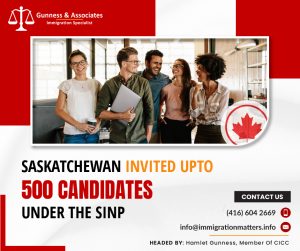 On March 23, 2023, Saskatchewan conducted new rounds of invitations in the Saskatchewan Immigrant Nominee Program (SINP). In the Express Entry category, Saskatchewan issued 184 ITAs. Another 312 invitations were issued to the Occupations In-Demand category candidates. The lowest score in both categories was 82, two points fewer than in the previous draws. All invited candidates had Educational Credential Assessments. In this draw, Saskatchewan invited 496 candidates under 110 different NOCs. In 2023, Saskatchewan invited 1,021 skilled immigrants and entrepreneurs in four draws under the SINP.Invited NOC Codes are in SINP Draw March 23, 2023: 0001200013000151001010011100121002010021100221002910030111011110211109112001120111202120101201112013121001210112102121031220012202131001310113110131111311220010200122110121110211122112021203212102122021221212222122321230212312123221233212342130021301213102131121322221002210122110222122222022221222222223222300223012230322310321023211232120331013310340020400304120041210413004132041400414014140241404414064212 42202431006001060020600306202262024621006210162200631026320063202700107001270020724017241073201734018002082030820319001092011920129210093101SINP Application Processing TimesEach quarter, the SINP Application processing time is updated (every three months). It displays how long it usually takes to finish an application throughout that quarter. For each category, the duration is indicated in weeks. Processing times are not always a reliable indicator for upcoming applications because they may fluctuate. An application’s processing time is calculated starting from the time it is first received. Anomalies are removed from averages, and typically comprise the fastest and slowest 10% of applications, accordingly.The latest SINP Application Processing time was updated on January 4, 2022, Saskatchewan updated the  SINP application processing times of various streams of the Saskatchewan Immigrant Nominee Program. According to the new data, in the fourth quarter of 2022, in the International Skilled Worker category, the processing time in the Employment Offer stream was 1 week, in the Occupation In-Demand stream – 8 weeks, and in the Express Entry stream – 9 weeks. Want to know more details about “Saskatchewan invited up to 500 candidates under the SINP” you can contact one of our immigration specialists at  Gunness & Associates.Tel: (416) 604-2669 Email: info@immigrationmatters.infoGunness & Associates has helped thousands of people successfully immigrate to Canada with their families. Our skilled and experienced immigration experts have the expertise to accurately examine your case and advise you on the best method of proceeding to best serve your needs.For honest and straightforward advice, contact the expertsat Gunness & Associates.Get a free Assessment Join our newsletter and get up-to-date immigration news Click hereAll rights reserved ©2022 Gunness & Associate
