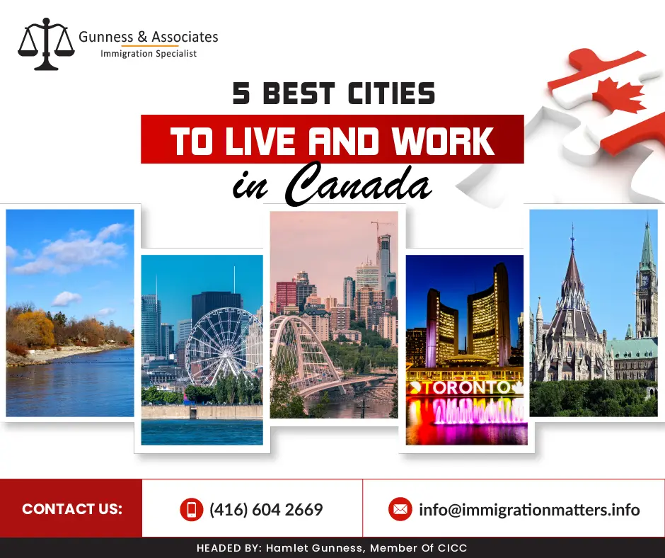 5 best Cities to live and work in Canada