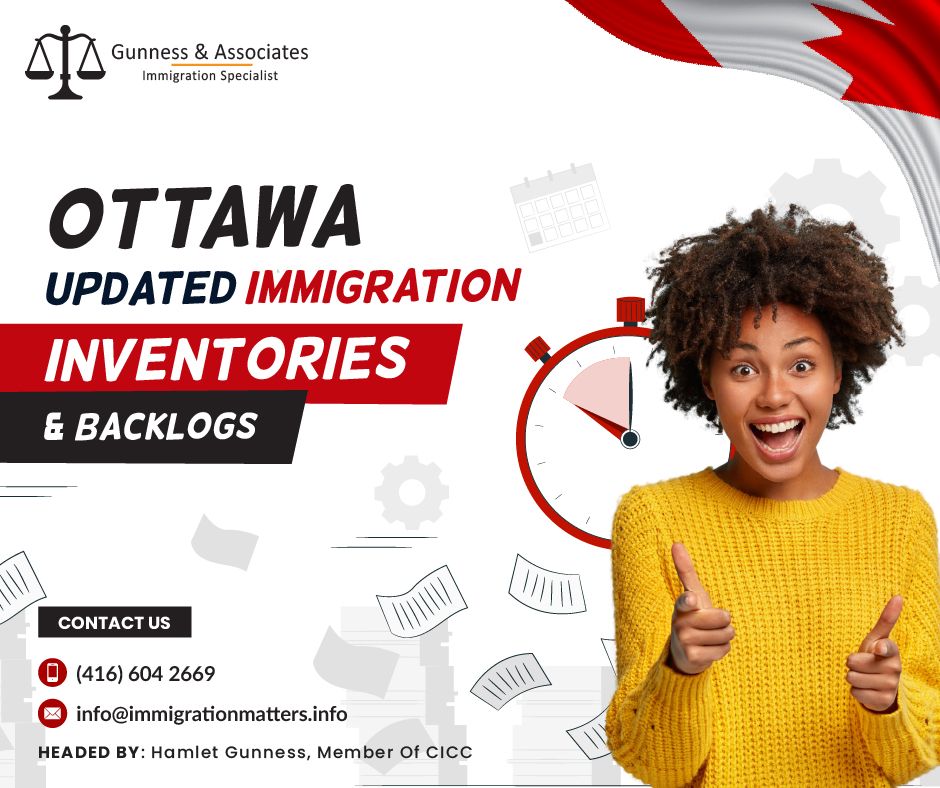 On April 18, 2023, Immigration, Refugees and Citizenship Canada (IRCC) updated the data on immigration inventories and backlogs. According to the last update, there were 2,017,700 applications for permanent residence, temporary residence, and citizenship approvals in all IRCC inventories. According to the update, 44.4% of applications in the inventory exceeded service standards. IRCC is dedicated to processing 80% of applications within their service standard, though some complex cases may require a comprehensive assessment. Currently, 46% of temporary residence requests - including ones for visiting, studying, or working abroad and 51% of permanent residency applications are in the backlog. Additionally, 25% of citizenship applications are also exceeding service standards.Updated immigration inventories and backlogsTo clear the backlog of applications in their inventories, IRCC is taking action. The IRCC intends to process 80% of applications in accordance with its service standards. This enables anticipated delays in some extremely complex situations or where clients must provide additional information before IRCC can finalize their applications. 2022-2023 Actual and projected percentage of federal high-skilled application backlogMonth with yearBacklog (Actual)Backlog (projected)Jan 2289%-Feb 2292%-Mar 2298%-Apr 2299%-May 22100%-Jun 22100%-Jul 2299%-Aug 2290%86%Sep 2268%72%Oct 2245%59%Nov 2231%46%Dec 2222%20%Jan 2320%20%Feb 2320%20%Mar 2318%20%Apr 23-20%May 23-20%Actual and projected Provincial Nominee Program (Express Entry) backlog application percentage for 2022–2023Month with yearBacklog (Actual)Backlog (projected)Jan 2256%-Feb 2255%-Mar 2254%-Apr 2251%-May 2247%-Jun 2245%-Jul 2243%-Aug 2242%39%Sep 2240%35%Oct 2242%31%Nov 2242%28%Dec 2241%20%Jan 2338%40%Feb 2332%39%Mar 2330%32%Apr 23-30%May 23-28%Jun 23-24%2022–2023 Actual and projected temporary resident visa (TRV) backlog percentageMonth with yearBacklog (Actual)Backlog (projected)Jan 2270%-Feb 2274%-Mar 2255%-Apr 2255%-May 2256%-Jun 2271%-Jul 2267%-Aug 2271%68%Sep 2274%71%Oct 2274%70%Nov 2270%67%Dec 2270%77%Jan 2368%68%Feb 2364%68%Mar 2361%65%Apr 23-56%May 23-42%Jun 23-42%2022–2023 Percentage of the backlog of study permits – Actual and projectedMonth with yearBacklog (Actual)Backlog (projected)Jan 2242%-Feb 2234%-Mar 2227%-Apr 2232%-May 2231%-Jun 2230%-Jul 2231%-Aug 2238%39%Sep 2231%42%Oct 2226%33%Nov 2228%31%Dec 2232%33%Jan 2335%36%Feb 2329%34%Mar 2323%25%Apr 23-22%May 23-15%Jun 23-15%2022–2023 Percentage of the backlog of work permits – Actual and projectedMonth with yearBacklog (Actual)Backlog (projected)Jan 2248%-Feb 2251%-Mar 2229%-Apr 2223%-May 2226%-Jun 2228%-Jul 2228%-Aug 2234%29%Sep 2227%35%Oct 2223%49%Nov 2224%55%Dec 2225%60%Jan 2326%26%Feb 2323%28%Mar 2318%28%Apr 23-26%May 23-24%Jun 23-22%Approximately 74% of work permits in our inventories are from the Canada-Ukraine authorization for emergency travel.Also, Read about the: IRCC New steps To Clear Visitor Visa Backlog Want to know more details about “Ottawa updated immigration inventories and backlogs” you can contact one of our immigration specialists at  Gunness & Associates.Tel: (416) 604-2669 Email: info@immigrationmatters.infoGunness & Associates has helped thousands of people successfully immigrate to Canada with their families. Our skilled and experienced immigration experts have the expertise to accurately examine your case and advise you on the best method of proceeding to best serve your needs.For honest and straightforward advice, contact the expertsat Gunness & Associates.Get a free Assessment Join our newsletter and get up-to-date immigration news Click hereAll rights reserved ©2023 Gunness & Associate