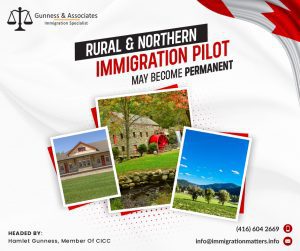 The Rural and Northern Immigration Pilot (RNIP) has the potential to become a permanent immigration program. According to Sean Fraser, Minister of Immigration, Refugees and Citizenship Canada (IRCC), the RNIP has been an enormous success, and communities that participate in the program want to bring more people in through the program. The RNIP communities recruit skilled immigrants as part of the five-year RNIP project to fill the labor shortage in small communities with an aging population and a lack of skilled workers.Skilled immigrants are recruited through the five-year RNIP to work in smaller areas with aging populations and labor shortages. The RNIP launched as the COVID-19 pandemic was about to spread, and despite travel and public health limitations that made immigration challenging, 390 new permanent residents were accepted under the program in 2021, according to the most recent information from Immigration, Refugees and Citizenship Canada (IRCC). Then, through the RNIP, that number increased by more than three times last year to reach 1,360 new permanent residents. The RNIP has only collected data for the month of January so far this year, but even with that limited data, the program welcomed 510 new permanent residents.  If the RNIP maintains that many arrivals, there could be 6,120 immigrants arriving under the program this year, which is more than four times as many as there were in 2018. Rural and Northern Immigration Pilot (RNIP)The Rural and Northern Immigration Pilot is an initiative driven by the local community. By providing a route to permanent residency for skilled foreign workers who desire to live and work in one of the participating communities, it aims to expand the advantages of economic immigration to smaller areas.Participating communities in RNIP These are communities participating in the Rural and Northern Immigration Pilot (RNIP)North Bay, ONSudbury, ONTimmins, ONSault Ste. Marie, ONThunder Bay, ONBrandon, MBAltona/Rhineland, MBMoose Jaw, SKClaresholm, ABVernon, BCWest Kootenay (Trail, Castlegar, Rossland, Nelson), BCTo be included in the pilot, communities must:have a population of 50,000 or fewer and be situated at least 75 kilometers from the center of a census metropolitan area; or,
according to the Statistics Canada Remoteness Index, has a population of up to 200,000 and is situated far from other major cities.Want to know more details about the “Rural and Northern Immigration Pilot may become permanent” you can contact one of our immigration specialists at  Gunness & Associates.Tel: (416) 604-2669 Email: info@immigrationmatters.infoGunness & Associates has helped thousands of people successfully immigrate to Canada with their families. Our skilled and experienced immigration experts have the expertise to accurately examine your case and advise you on the best method of proceeding to best serve your needs.For honest and straightforward advice, contact the expertsat Gunness & Associates.Get a free Assessment Join our newsletter and get up-to-date immigration news Click hereAll rights reserved ©2023 Gunness & Associate