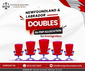 Six months after requesting an increase in its PNP allocation for immigration, Newfoundland and Labrador, an Atlantic Canadian province, has doubled its yearly immigration from 1,500 to 3,050 people. According to the latest data from Immigration, Refugees and Citizenship Canada (IRCC), the province welcomed 3,495 new permanent residents in 2022, representing a 70.9% increase from the 2,045 new immigrants in the previous year. To date, the province welcomed 1,585 new permanent residents in 2023.If immigration continued rising at that rate for the whole of 2023, Newfoundland and Labrador would welcome 9,510 new immigrants this year.From the 1,120 new permanent residents that came to its shores in 2015, Newfoundland and Labrador has more than tripled its level of immigration as of its most current year's numbers.The province is finally having a population increase after years of demographic loss, which is mostly attributed to immigration.The population of Newfoundland and Labrador hit 531,948 on the first day of this year, which is the highest level in more than twenty years, according to the province's own figures.Also Read:IMMIGRATION IS EXPECTED TO INCREASE CANADA’S POPULATION TO 40 MILLION IN JUNE 2023IRCC  REVISED THE MINIMUM REQUIRED INCOME FOR SUPER VISA APPLICATIONSNewfoundland and Labrador’s Immigration Future Ottawa promptly raised some provinces' immigration allocations in response, conforming to Canada's proactive immigration policy. Newfoundland and Labrador is a significant player in Canada's goal to welcome 465,000 new permanent residents this year as part of the 2023–2025 Immigration Levels Plan.Over 500,000 new permanent residents are anticipated to move to Canada by 2025, bringing the total number of immigrants over the following three years to 1.45 million. This innovative strategy shows Canada's dedication to building a diverse society, with Newfoundland and Labrador leading the way in this innovative endeavor.We regularly share updated immigration news, want to keep updated, add the latest immigration news in your feed: https://immigrationmatters.info/feed Want to know more details about “Newfoundland and Labrador doubles its PNP allocation for immigration” you can contact one of our immigration specialists at  Gunness & Associates.Tel: (416) 604-2669 Email: info@immigrationmatters.infoGunness & Associates has helped thousands of people successfully immigrate to Canada with their families. Our skilled and experienced immigration experts have the expertise to accurately examine your case and advise you on the best method of proceeding to best serve your needs.For honest and straightforward advice, contact the expertsat Gunness & Associates.Get a free Assessment Join our newsletter and get up-to-date immigration news Click hereAll rights reserved ©2023 Gunness & Associates