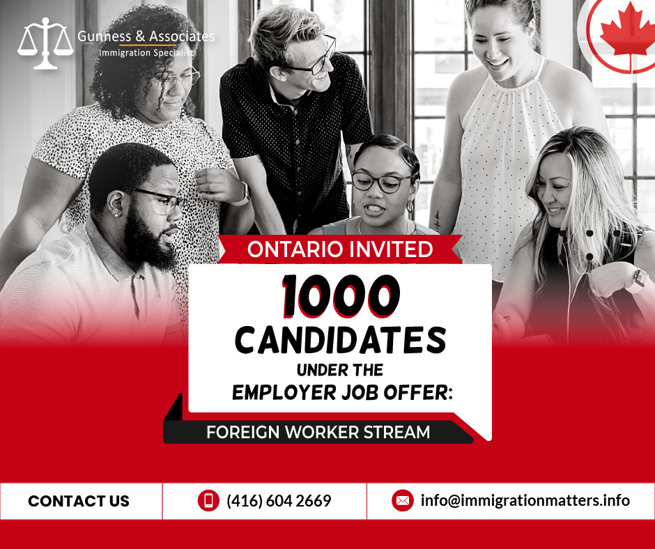 On June 20, 2023, the Government of Ontario held new draws in the Employer Job Offer: In-Demand Skills Stream (EJO IS) and Employer Job Offer: Foreign Worker Streams (EJO FW) of the Ontario Immigrant Nominee Program (OINP). The province held two draws in the EJO FW Stream and issued 744 invitations to apply (ITAs) to eligible candidates working in healthcare and construction occupations. In addition, Ontario held another draw for the EJO IS stream. Ontario issued 256 invitations to apply in a general draw to candidates with a minimum score of 26. In total, OINP issued invitations to 20,198 candidates in 2023.Overview of the latest Foreign Worker Streams drawThe Government of Ontario held new draws in the Employer Job Offer: In-Demand Skills Stream (EJO IS) and Employer Job Offer: Foreign Worker Stream (EJO FW) of OINP. Targeted invitations to apply were also sent out by the OINP to individuals in the EOI pool who might be qualified for the Employer Job Offer: Foreign Worker stream. OINP invited 426 and 318 candidates in two separate draws with a score range of 36 and above and 33 and above, respectively. OINP issued invitations to different occupations in both draws.Occupations Invited in 1st Draw of OINPOnly those candidates who had a job offer in one of the NOC occupations listed below were given an ITA:NOC 22212 - Drafting technologists and technicians
NOC 22221 - User support technicians
NOC 22222 - Information systems testing technicians
NOC 22301 - Mechanical engineering technologists and technicians
NOC 22302 - Industrial engineering and manufacturing technologists and technicians
NOC 22311 - Electronic service technicians (household and business equipment)
NOC 22312 - Industrial instrument technicians and mechanics
NOC 72010 - Contractors and supervisors, machining, metal forming, shaping and erecting trades and related occupations
NOC 72011 - Contractors and supervisors, electrical trades, and telecommunications occupations
NOC 72012 - Contractors and supervisors, pipefitting trades
NOC 72013 - Contractors and supervisors, carpentry trades
NOC 72014 - Contractors and supervisors, other construction trades, installers, repairers, and services
NOC 72020 - Contractors and supervisors, mechanic trades
NOC 72021 - Contractors and supervisors, heavy equipment operator crews
NOC 72022 - Supervisors, printing, and related occupations
NOC 72024 - Supervisors, motor transport, and other ground transit operators
NOC 72101 - Tool and die, makers,
NOC 72102 - Sheet metal workers
NOC 72103 - Boilermakers
NOC 72104 - Structural metal and plate work fabricators and fitters
NOC 72105 - Ironworkers
NOC 72106 - Welders and related machine operators
NOC 72200 - Electricians (except industrial and power system)
NOC 72201 - Industrial electricians
NOC 72203 - Electrical power line and cable workers
NOC 72204 - Telecommunications line and cable installers and repairers
NOC 72300 - Plumbers
NOC 72301 - Steamfitters, pipefitters, and sprinkler system installers
NOC 72310 - Carpenters
NOC 72320 - Bricklayers
NOC 72321 - Insulators
NOC 72400 - Construction millwrights and industrial mechanics
NOC 72401 - Heavy-duty equipment mechanics
NOC 72402 - Heating, refrigeration, and air conditioning mechanics
NOC 72403 - Railway carmen/women
NOC 72404 - Aircraft mechanics and aircraft inspectors
NOC 72406 - Elevator constructors and mechanics
NOC 72410 - Automotive service technicians, truck and bus mechanics, and mechanical repairers
NOC 72422 - Electrical Mechanics
NOC 72423 - Motorcycle, all-terrain vehicle, and other related mechanics
NOC 72500 - Crane operators
NOC 73100 - Concrete finishers
NOC 73101 - Tilesetters
NOC 73102 - Plasterers, drywall installers and finishers, and lathers
NOC 73110 - Roofers and shinglers
NOC 73111 - Glaziers
NOC 73112 - Painters and decorators (except interior decorators)
NOC 73200 - Residential and commercial installers and servicers
NOC 73201 - General building maintenance workers and building superintendents
NOC 73202 - Pest controllers and fumigators
NOC 73209 - Other repairers and servicers
NOC 73400 - Heavy equipment operators
NOC 82031 - Contractors and supervisors, landscaping, grounds maintenance, and horticulture services
NOC 92100 - Power engineers and power systems operators
Occupations Invited in 2nd draw of OINPCandidates who have received a job offer in one of the NOC occupations listed below received ITAs from OINP in a separate draw:NOC 30010 - Managers in healthcare
NOC 31100 - Specialists in clinical and laboratory medicine
NOC 31101 - Specialists in surgery
NOC 31102 - General practitioners and family physicians
NOC 31103 - Veterinarians
NOC 31110 - Dentists
NOC 31111 - Optometrists
NOC 31112 - Audiologists and speech-language pathologists
NOC 31120 - Pharmacists
NOC 31121 - Dietitians and nutritionists
NOC 31201 - Chiropractors
NOC 31202 - Physiotherapists
NOC 31203 - Occupational therapists
NOC 31204 - Kinesiologists and other professional occupations in therapy and assessment
NOC 31209 - Other professional occupations in health diagnosing and treating
NOC 31300 - Nursing coordinators and supervisors
NOC 31301 - Registered nurses and registered psychiatric nurses
NOC 31302 - Nurse practitioners
NOC 31303 - Physician assistants, midwives, and allied health professionals
NOC 32100 - Opticians
NOC 32101 - Licensed practical nurses
NOC 32102 - Paramedical occupations
NOC 32103 - Respiratory therapists, clinical perfusionists, and cardiopulmonary technologists
NOC 32104 - Animal health technologists and veterinary technicians
NOC 32109 - Other technical occupations in therapy and assessment
NOC 32110 - Denturists
NOC 32111 - Dental hygienists and dental therapists
NOC 32112 - Dental technologists and technicians
NOC 32120 - Medical laboratory technologists
NOC 32121 - Medical radiation technologists
NOC 32122 - Medical sonographers
NOC 32123 - Cardiology technologists and electrophysiological diagnostic technologists
NOC 32124 - Pharmacy technicians
NOC 32129 - Other medical technologists and technicians
NOC 32200 - Traditional Chinese medicine practitioners and acupuncturists
NOC 32201 - Massage therapists
NOC 32209 - Other practitioners of natural healing
NOC 33100 - Dental assistants and dental laboratory assistants
NOC 33101 - Medical laboratory assistants and related technical occupations
NOC 33102 - Nurse aides, orderlies, and patient service associates
NOC 33103 - Pharmacy technical assistants and pharmacy assistants
NOC 33109 - Other assisting occupations in support of health servicesJoin our RSS Feed Want to know more details about “Ontario invited 100 candidates under Employer Job Offer: Foreign Worker Stream” you can contact one of our immigration specialists at  Gunness & Associates.Tel: (416) 604-2669 Email: info@immigrationmatters.infoGunness & Associates has helped thousands of people successfully immigrate to Canada with their families. Our skilled and experienced immigration experts have the expertise to accurately examine your case and advise you on the best method of proceeding to best serve your needs.For honest and straightforward advice, contact the expertsat Gunness & AssociatesGet a free Assessment Join our newsletter and get up-to-date immigration news Click hereAll rights reserved ©2023 Gunness & Associates