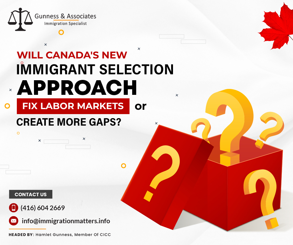 The Canadian Federal Government has recently shifted its immigration policy to recruit thousands of foreign nationals for permanent residency in Canada to fill specific high-demand jobs, primarily in healthcare, skilled trades, agriculture, transportation, and STEM fields.The government has invited almost 9,000 people to apply for permanent residency since late June, using the Express Entry system for economic immigration. The government, for instance, is looking for immigrants with experience in 35 occupations within the healthcare sector, including dentists, massage therapists, and registered nurses.While this approach is meant to ease the hiring challenges of the country, it has raised concerns among economists and policy experts who warn that today's labor needs can change quickly, leaving the country with a surplus of workers in some fields. According to the government, the change to category-based immigrant selection, which took effect on June 28, aims to relieve the hiring challenges that have plagued many sectors over the past few years. Continue reading about category-based immigration selections.Despite this, the government continues prioritizing certain groups and has invited 8,600 people to apply for permanent residency over five rounds.There seems to be a continually significant demand for labor in some sectors. More than 150,000 vacant positions in the health care and social assistance sectors existed as of April, a record number and about one-fifth of all open positions in Canada.These labor gaps "are just going to get worse as the population ages," predicted Rupa Banerjee, a Canada Research Chair in immigration and economics at Toronto Metropolitan University. "Targeting those kinds of occupations has the potential to improve this mismatch" between the supply and demand of workers. The globe and mailJoin our RSS Feed Want to know more details about “Will Canada's new immigrant selection approach fix labor markets or create more gaps” you can contact one of our immigration specialists at  Gunness & Associates.Tel: (416) 604-2669 Email: info@immigrationmatters.infoGunness & Associates has helped thousands of people successfully immigrate to Canada with their families. Our skilled and experienced immigration experts have the expertise to accurately examine your case and advise you on the best method of proceeding to best serve your needs.For honest and straightforward advice, contact the expertsat Gunness & AssociatesGet a free Assessment Join our newsletter and get up-to-date immigration news Click hereAll rights reserved ©2023 Gunness & Associates