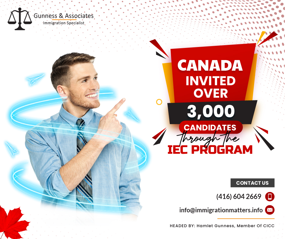 Canada invited over 3,000 candidates through the IEC program