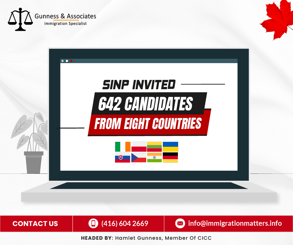 SINP latest draw invited 642 candidates from eight countries