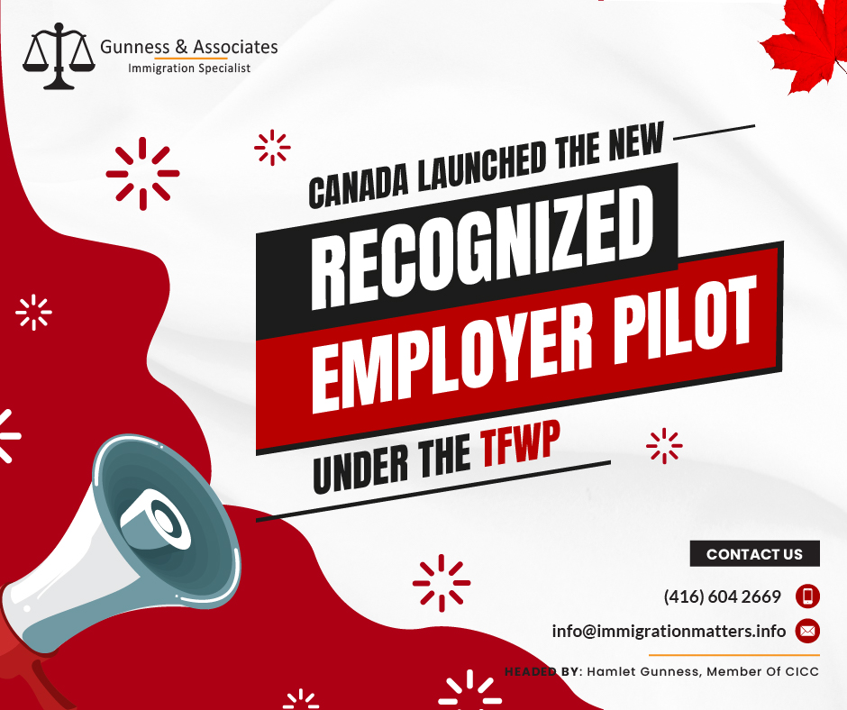 On August 8, 2023, the Canadian Government announced the Recognized Employer Pilot (REP) to make it easier for repeat Temporary Foreign Worker Program (TFWP) employers to hire foreign workers. Employers with at least three positive Labour Market Impact Assessments (LMIAs) in the same occupation over the past five years can participate in REP. It will be rolled out in two stages:with the first stage beginning in September 2023 for employers in the Primary Agriculture stream and 
the second stage starting in January 2024 for all other industry sectors. Employers can apply for REP and LMIA at the same time through the LMIA Online Portal.What is the new Recognized Employer Pilot program?A program called the Recognized Employer Pilot (REP) makes it simpler for businesses that frequently employ foreign workers to do so. These are workers who travel to Canada temporarily to find employment. These firms benefit from the REP program since it reduces paperwork and streamlines the hiring process.Businesses typically need to show that they truly need foreign workers and that there aren't enough Canadian workers available before they may hire them. A Labour Market Impact Assessment (LMIA) helps employers to do so. Businesses that have demonstrated their need for foreign labor at least three times in the last five years are eligible for the REP program. There aren't enough local workers since there aren't enough of these jobs in Canada.How to apply for an LMIA and Recognized Employer Pilot (REP)? Employers who are anticipated to meet Recognized Employer Pilot REP eligibility requirements will be proactively urged to submit an application using a dual-purpose LMIA, which is different from the standard LMIA. Employers can request that the application be used to mutually submit applications for the LMIA and recognized status under REP.Using the employer's prior experience with the TFW Program, Employment and Social Development Canada (ESDC) will decide if the applicant qualifies for the REP. In case an employer is not granted recognized status, they would still be able to participate in the TFW Program, and the Department would still assess their LMIA. There are two ways to submit Recognized Employer Pilot REP or an LMIA application:Employers can submit online applications to ESDC using the LMIA Online Portal, an established and secure platform, or, if they have a valid exemption to the LMIA Online Portal, they can email a PDF application form to ESDC.
An employer's past compliance with the TFW Program and how frequently they use the Program to fill in-demand positions will be taken into account when evaluating a REP application.Applications will be accepted until September 2024 for both streams.What is a Labour Market Impact Assessment?Before hiring a foreign worker, a Canadian business may require to get a Labour Market Impact Assessment (LMIA). A positive LMIA will demonstrate that a foreign worker is required to fill the position. Additionally, it will demonstrate that no Canadian citizen or permanent resident is qualified for the position. A confirmation letter is another name for a positive LMIA.The worker can submit a work permit application after the employer receives the LMIA.Applicants for work permits must meet the following requirements:a job offer letter, 
a contract, 
a copy of the LMIA, and 
the LMIA numberIf you’re an employer and looking to get an LMIA and hire a foreign skilled worker for your business get an assessment with Gunness & AssociatesWhat are the Update processing times for LMIA applications for 2023Based on statistics from all processing centers, the current average LMIA processing times have increased for the Permanent residence Stream, In-home caregivers, and Low-wage Stream. Global Talent Stream - 13 business days (-7 days)
Agricultural stream - 11 business days (-3 days)
Seasonal Agricultural Worker Program - 7 business days (-1 day)
Permanent residence Stream - 54 business days (+8 days)
In-home caregivers – 23 business days (+2 days)
High-wage Stream - 40 business days (-1 day)
Low-wage Stream - 50 business days (+1 day)Join our RSS Feed Want to know more details about “Canada announced the new Recognized Employer Pilot under the TFWP” you can contact one of our immigration specialists at  Gunness & Associates.Tel: (416) 604-2669 Email: info@immigrationmatters.infoGunness & Associates has helped thousands of people successfully immigrate to Canada with their families. Our skilled and experienced immigration experts have the expertise to accurately examine your case and advise you on the best method of proceeding to best serve your needs.For honest and straightforward advice, contact the expertsat Gunness & AssociatesGet a free Assessment Join our newsletter and get up-to-date immigration news Click hereAll rights reserved ©2023 Gunness & Associates