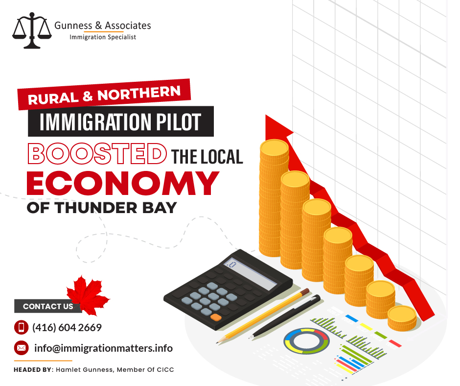 A study by the Northern Policy Institute found that last year, the Rural and Northern Immigration Pilot (RNIP) helped boost Thunder Bay's economy beyond simply assisting foreign nationals in finding jobs and settling into their communities. In one year the program offered: 229 jobs to its applicants, 
generated 92 other jobs in the local economy, and 
a total of $11.6 million in wages. The RNIP is growing at a fast pace, welcoming 1,425 foreign nationals to gain permanent residence in Canada in the first half of 2023. The program's effectiveness has led Ottawa to increase the number of foreign nationals allowed to immigrate to some of the communities in the program. The RNIP aims to recruit skilled immigrants to work in smaller communities with aging populations and labor shortages through the five-year program, which is expected to become a permanent immigration program soon.RNIP welcomed 1,345 new permanent residents to Ontario, Manitoba, Saskatchewan, Alberta, and British Columbia last year. By the end of the first half of this year, the program has already surpassed those immigration numbers by about 6%, granting permanent residence to 1,425 foreign nationals."I've seen firsthand the importance of this program throughout our region," Sudbury MP Viviane Lapointe said. "Not only has the program directly addressed gaps and challenges such as labor shortages, but it also continues to drive economic prosperity for our communities in ways that will have a generational impact," says the program's director."I've heard personally from employers how helpful this program has been in attracting workers, growing and expanding businesses, and creating economic opportunities in our communities.""From my perspective, the Rural and Northern Immigration Program has been an enormous success," stated then-Immigration Minister Sean Fraser earlier this year.What is the Rural and Northern Immigration Pilot?The Rural and Northern Immigration Pilot is an initiative driven by the local communities. By offering a path to permanent residency for highly talented foreign workers who wish to live and work in one of the participating communities, it aims to expand the benefits of economic immigration to smaller communities.Additionally, each community will have its ownadditional criteria for being eligible
process for applying for jobs, 
community recommendations application processParticipating communities in RNIP are:North Bay, ON
Sudbury, ON
Timmins, ON
Sault Ste. Marie, ON
Thunder Bay, ON
Brandon, MB
Altona/Rhineland, MB
Moose Jaw, SK
Claresholm, AB
Vernon, BC
West Kootenay (Trail, Castlegar, Rossland, Nelson), BCJoin our RSS Feed Want to know more details about the “Rural and Northern Immigration Pilot Boosted the local economy of Thunder Bay” you can contact one of our immigration specialists at  Gunness & Associates.Tel: (416) 604-2669 Email: info@immigrationmatters.infoGunness & Associates has helped thousands of people successfully immigrate to Canada with their families. Our skilled and experienced immigration experts have the expertise to accurately examine your case and advise you on the best method of proceeding to best serve your needs.For honest and straightforward advice, contact the expertsat Gunness & AssociatesGet a free Assessment Join our newsletter and get up-to-date immigration news Click hereAll rights reserved ©2023 Gunness & Associates