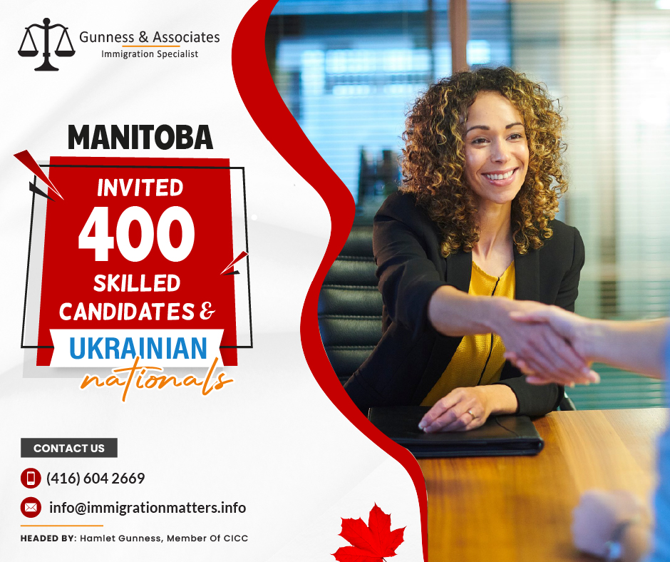 In new Manitoba invitation round 400 skilled candidates and Ukrainian Invited