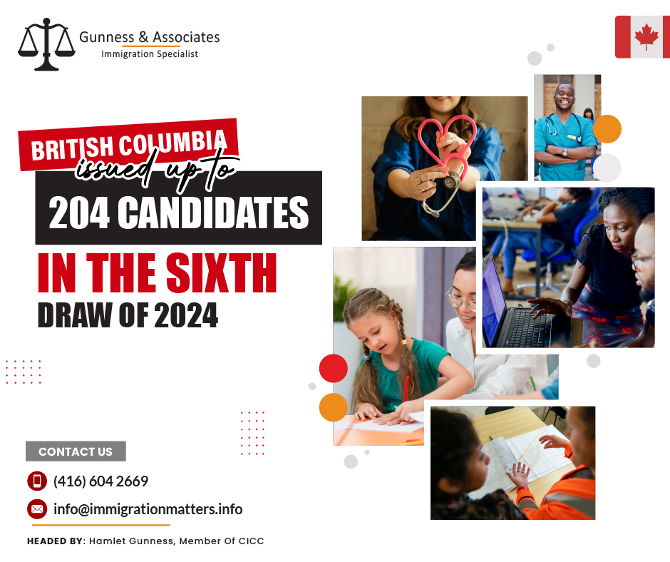 In the 6th BC PNP draw of 2024 British Columbia invited skilled candidates and tech professionals On February 13, 2024, the Government of British Columbia held new invitation draws under the British Columbia Provincial Nominee Program (BCPNP) and issued inv