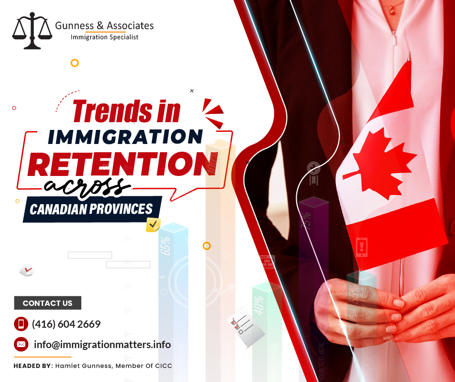 Statistics Canada's 2022 Longitudinal Immigration Database reveals trends in immigrant retention rates across Canada. Atlantic provinces (Nova Scotia, New Brunswick, Prince Edward Island, and Newfoundland and Labrador) saw rising retention rates, while the prairie provinces of Saskatchewan and Manitoba experienced declines. Ontario, British Columbia, and Alberta displayed the highest five-year retention rates for newcomers who landed in 2016, exceeding 84%, with Ontario leading at 93.1%. Saskatchewan and Manitoba witnessed significant drops in retention rates for those landing between 2012-2016. New Brunswick reached its highest five-year retention rate in the Atlantic provinces at 56%, and PEI reported an increase, though it still has the lowest retention rate at 30.9%. Newfoundland and Labrador's one-year retention rate rose from 55% in 2016 to 66.4% in 2020. While most newcomers settle in larger provinces due to established immigrant communities, rural regions may struggle to maintain a robust labor force.Retention rates of the PNP immigrants The results found that PNP immigrants tend to remain in the province or territory where they arrived. Overall, 89% of provincial nominees who landed in 2019 remained in their intended province or territory at the end of the landing year. However, there was a significant variation by province or territory, ranging from 69% to 97%. Of those nominees who were in a province at the end of the landing year, a large proportion (in the mid-80% range) remained there five years later. Again, there was significant variation by province, with results ranging from 39% to 94%. Overall, long-term retention of provincial nominees was quite high in Ontario, Alberta, and British Columbia, especially when considering both inflows and outflows. Long-term retention rates in Manitoba, Saskatchewan, and Nova Scotia have been intermediate but still relatively high. Prince Edward Island, New Brunswick, and Newfoundland and Labrador had the lowest retention rates.The retention rates of family-sponsored immigrants and refugeesThe five-year provincial and territorial immigrant retention rates varied by admission category. Among immigrants admitted between 2012 and 2016, those sponsored by the family had the highest five-year retention rate, followed by refugees. For the 2016 admission cohort, 91.7% of family-sponsored immigrants and 86.4% of refugees filed taxes in their intended destination province or territory five years after admission.Skilled immigrants' five-year retention rate dropped by 5.8 percentage points, from 83.5% in 2012 to 77.7% in 2016. Meanwhile, economic immigrants admitted through the PNP had a substantially lower five-year retention rate (-8.1 percentage points), passing from 79.6% for provincial and territorial nominees admitted in 2012 to 71.5% for their counterparts admitted in 2016.In contrast, economic immigrants admitted as caregivers or through the Canadian Experience Class (CEC) maintained high five-year retention rates across all observed admission cohorts. 94.9% of immigrants admitted as caregivers in 2016 continued to file taxes in their intended destination province or territory five years later, in contrast to 88.1% of CEC immigrants.Join our RSS Feed If you want to know more details about “Canadian provinces where immigrants are moving and staying" you can contact one of our immigration specialists at  Gunness & Associates.Tel: (416) 604-2669 Email: info@immigrationmatters.infoGunness & Associates has helped thousands of people successfully immigrate to Canada with their families. Our skilled and experienced immigration experts have the expertise to accurately examine your case and advise you on the best method of proceeding to serve your needs.For honest and straightforward advice, contact the expertsat Gunness & AssociatesGet a free Assessment Join our newsletter and get up-to-date immigration news Click hereAll rights reserved ©2023 Gunness & Associates