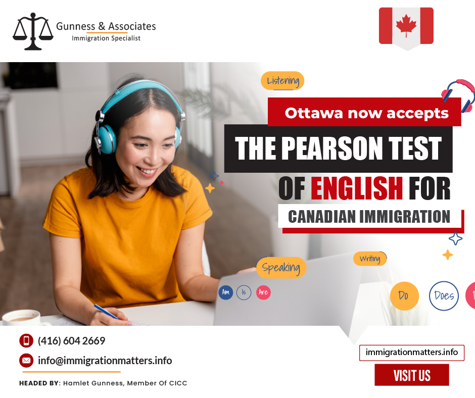 From January 30, 2024, Canada now accepts the PTE for Canadian immigration for all immigration pathways, aside from the Student Direct Stream (SDS), which will accept the Pearson Test of English (PTE) Core test. This includes Provincial Nominee Program (PNP) candidates, those in Express Entry managed programs, and individuals needing a language test for Canadian immigration or citizenship (excluding SDS). What is the PTE for Canadian immigration?The PTE Core is a two-hour computer-based language test assessing everyday English skills in speaking, writing, reading, and listening skills. The PTE Core replaces the PTE Essential test, and candidates should ensure they take the correct test for their program.To reduce the risk of bias, the PTE for Canadian immigration tests is scored by both humans and AI. Test results can be obtained within two days. The PTE Core is divided into three parts.Speaking and writing (50 minutes);
Reading (30 minutes); and
Listening (30 minutes).The PTE Core replaced the previous PTE Essential test, which was approved for Canadian immigration last year. Pearson, like other approved language testing organizations, provides a variety of tests (for example, PTE Academic). Immigration candidates are advised to take the appropriate test for their chosen program.Other accepted Tests for Canadian immigrationWith the addition of the PTE Core, Immigration, Refugees, and Citizenship Canada (IRCC) now accepts five different language tests for immigration purposes. They are:CELPIP General Test (English);
IELTS General Training (English)
PTE Core (English);
TEF Canada; and
TCF Canada (french).All five of these tests assess language proficiency in four areas: reading, writing, listening, and speaking. Depending on the program for which they apply, candidates may be required to meet different criteria within these four skills.Join our RSS Feed If you want to know more details about “Ottawa now accepts the PTE for Canadian immigration" you can contact one of our immigration specialists at  Gunness & Associates.Tel: (416) 604-2669 Email: info@immigrationmatters.infoGunness & Associates has helped thousands of people successfully immigrate to Canada with their families. Our skilled and experienced immigration experts have the expertise to accurately examine your case and advise you on the best method of proceeding to serve your needs.For honest and straightforward advice, contact the expertsat Gunness & AssociatesGet a free Assessment Join our newsletter and get up-to-date immigration news Click hereAll rights reserved ©2023 Gunness & Associates