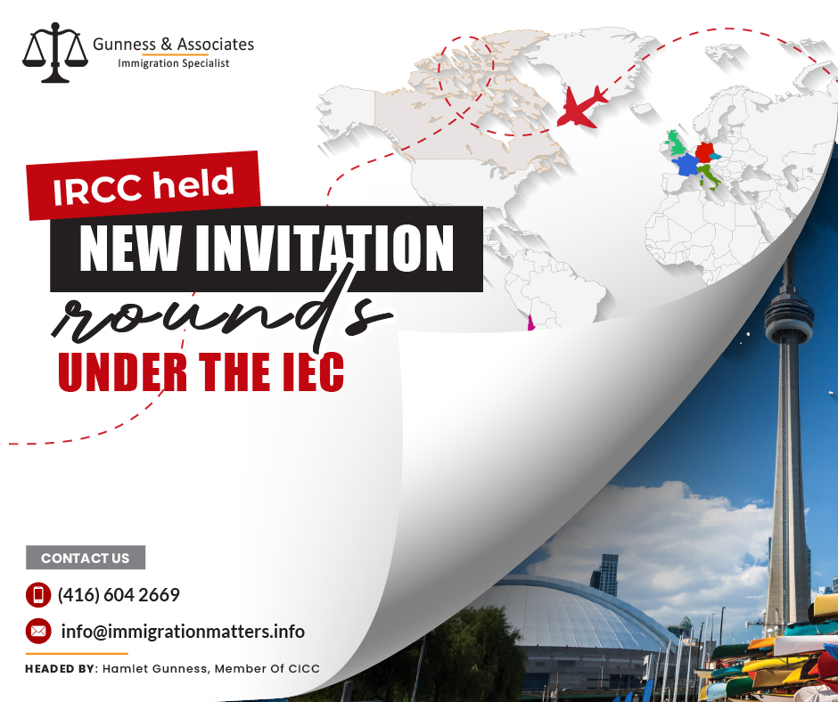 Over the last week, Immigration, Refugees and Citizenship Canada (IRCC) held new invitation rounds under the IEC. From February 5 to February 11, Canada invited 4,857 young foreigners to apply for an IEC open work permit. As of February 11, 31,392 candidates have registered in the pool and are awaiting the invitation. The results of the new invitation rounds under the IEC are given in the table below:No of ITAsCountry NameNo of ITAsCountry Name8Switzerland115 Australia213 Japan1,093Korea4 Croatia14 Costa Rica74 Spain33 Czech Republic6Denmark3Estonia1,394France9 Greece11 Hong Kong245 Ireland87 Italy7Slovakia176 Chile29 Poland146 Germany680 United Kingdom2Luxembourg32 Belgium40 Netherlands62 New Zealand3Norway307 Taiwan25 Portugal10 Sweden8Latvia3Andorra4Austria14 LithuaniaIn total, Canada approved 36,753 IEC applications in 2024.About the new invitation rounds under the IECThe IEC draws are eagerly anticipated by aspiring participants who see Canada as a desirable destination for various reasons, including its high standard of living, robust economy, and welcoming multicultural environment. For many, the prospect of living and working in Canada represents a once-in-a-lifetime opportunity to broaden their horizons and develop skills that will benefit them in their future careers.Moreover, the IEC program contributes to Canada's economy by filling labor gaps in various sectors and industries. Participants bring fresh perspectives, diverse backgrounds, and valuable skills to the Canadian workforce, enriching the country's social fabric and driving innovation and growth.For those fortunate enough to receive an invitation, the journey to Canada begins with navigating the application process, which includes submitting documentation, undergoing medical examinations, and obtaining necessary permits. While the process may seem daunting, the rewards of living and working in Canada are well worth the effort.As Canada prioritizes immigration and international talent attraction, programs like IEC play a crucial role in fostering global connections and promoting cultural exchange. By welcoming young foreigners into its communities, Canada reaffirms its commitment to diversity, inclusivity, and cooperation on the world stage.The recent invitation rounds under the International Experience Canada program highlight Canada's ongoing commitment to attracting talent worldwide. As thousands eagerly await their chance to embark on an adventure in the Great White North, the IEC program stands as a testament to Canada's reputation as a welcoming and inclusive nation that values the contributions of newcomers.Join our RSS Feed If you want to know more details about “IRCC held new invitation rounds under the IEC" you can contact one of our immigration specialists at  Gunness & Associates.Tel: (416) 604-2669 Email: info@immigrationmatters.infoGunness & Associates has helped thousands of people successfully immigrate to Canada with their families. Our skilled and experienced immigration experts have the expertise to accurately examine your case and advise you on the best method of proceeding to serve your needs.For honest and straightforward advice, contact the expertsat Gunness & AssociatesGet a free Assessment Join our newsletter and get up-to-date immigration news Click hereAll rights reserved ©2023 Gunness & Associates