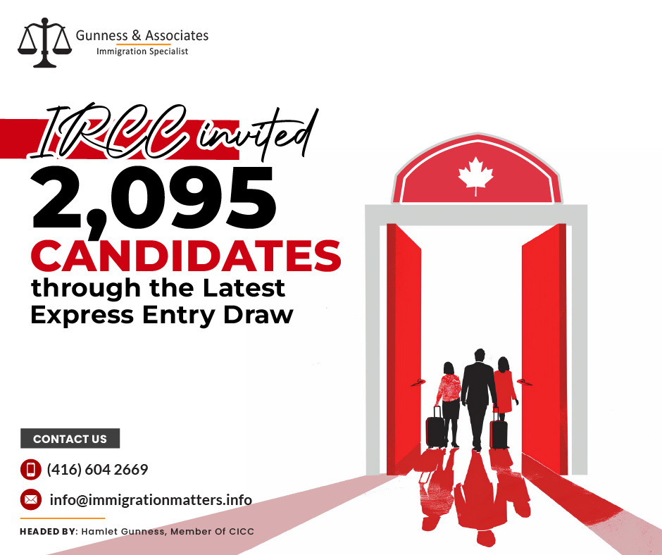 2,095 candidates invited Via Express Entry Draw with a Lower CRS Score Requirement