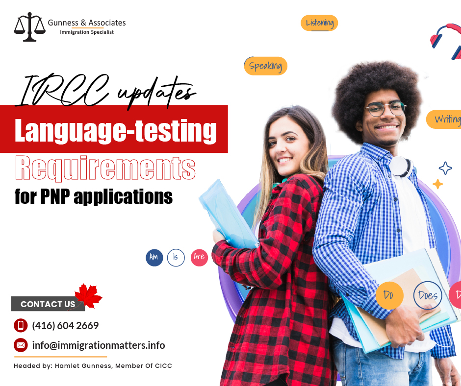 IRCC updates language testing requirements for PNP applications