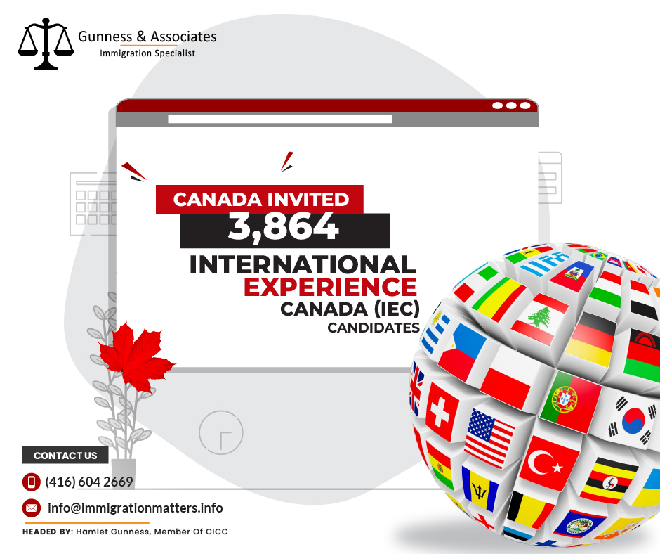 Canada invited 3,864 International Experience Canada (IEC) candidates