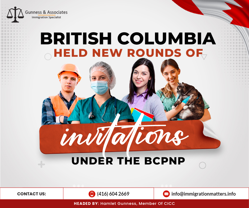 British Columbia held new rounds of invitations under the BC PNP