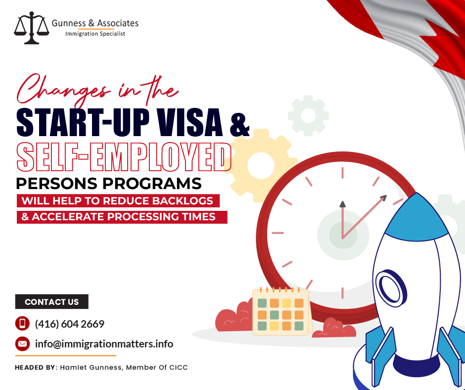 Changes in the Start-up Visa and Self-Employed Persons programs