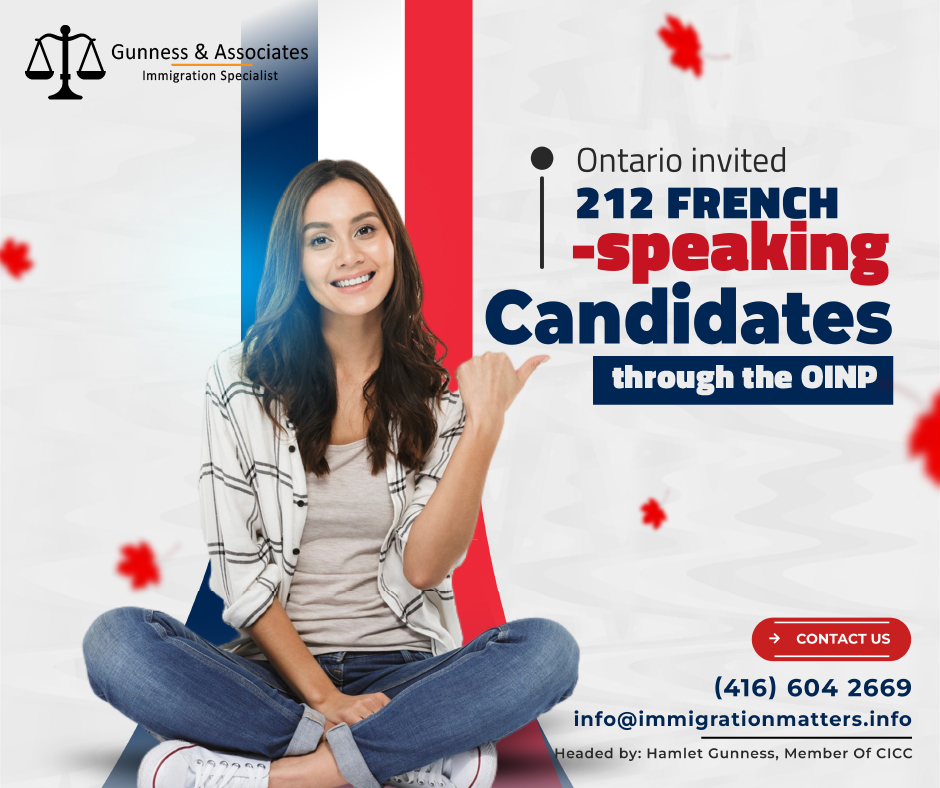 Ontario invited 212 French-speaking candidates through the OINP