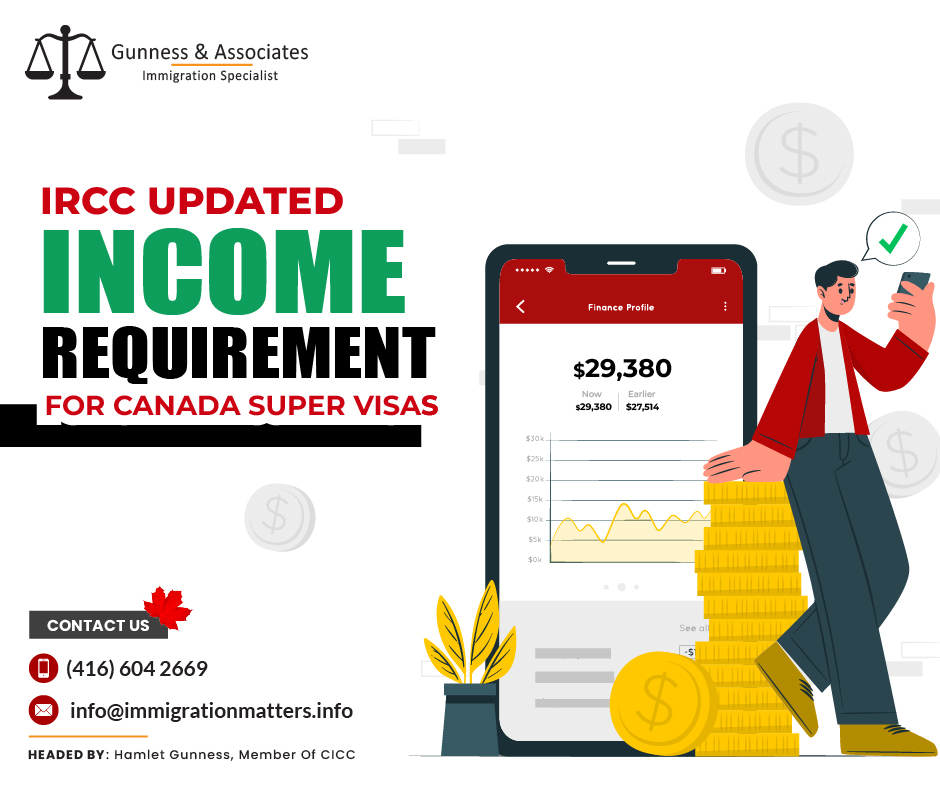 IRCC updated the income requirement for Canada Super Visas