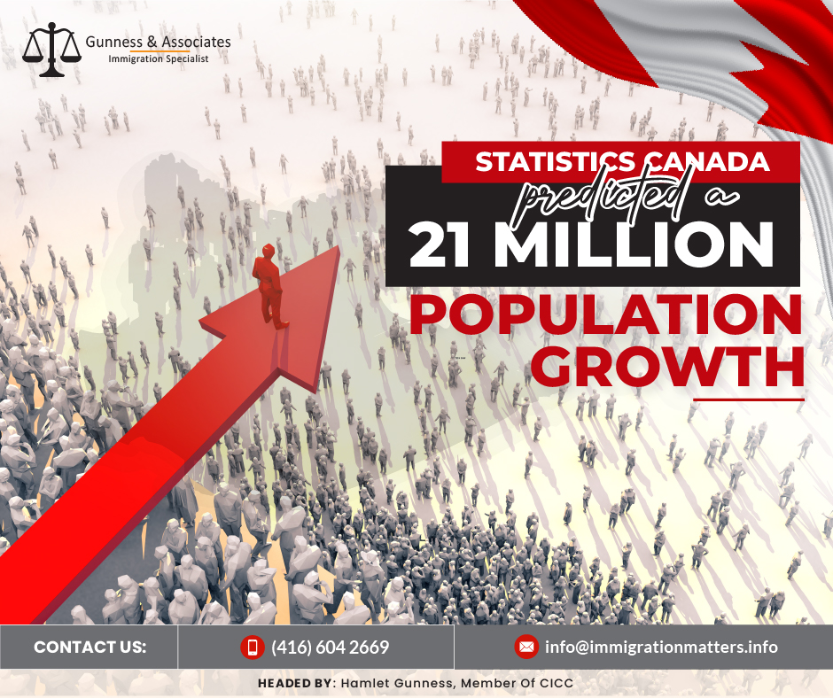 Statistics Canada predicted a 21 million population growth