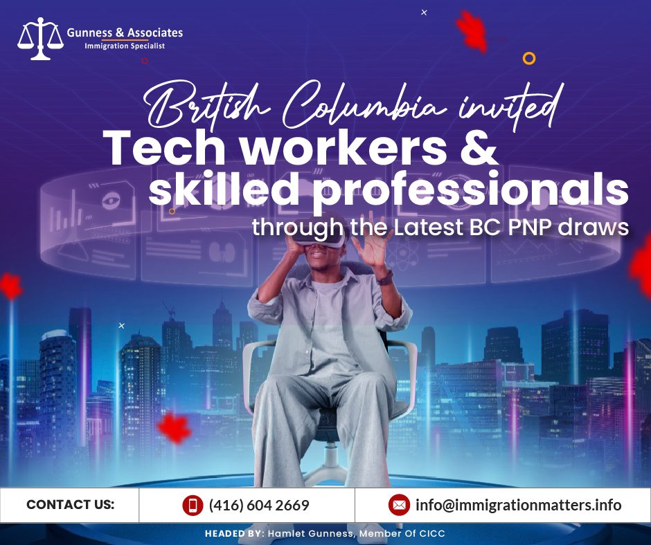 Tech workers and skilled professionals are invited through the Recent BC PNP draws