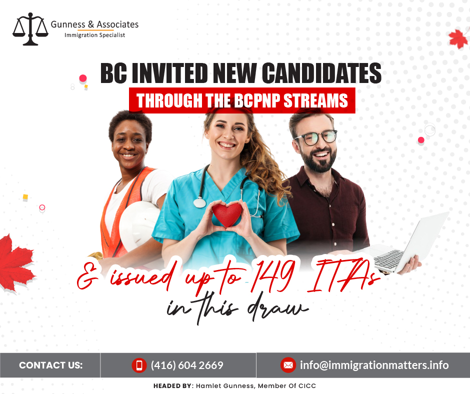 British Columbia Invites 149 Candidates Through BC PNP Streams in the Latest Draw