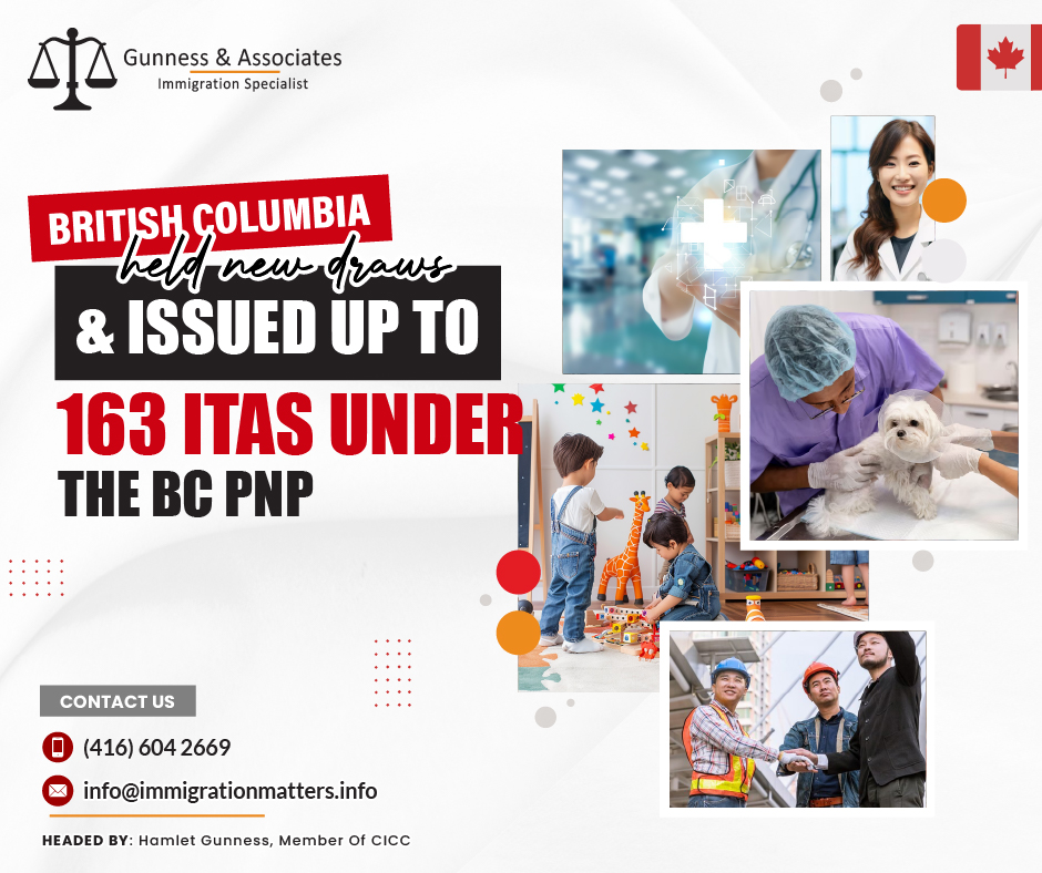 British Columbia held new draws and issued up to 163 ITAs under the BC PNP